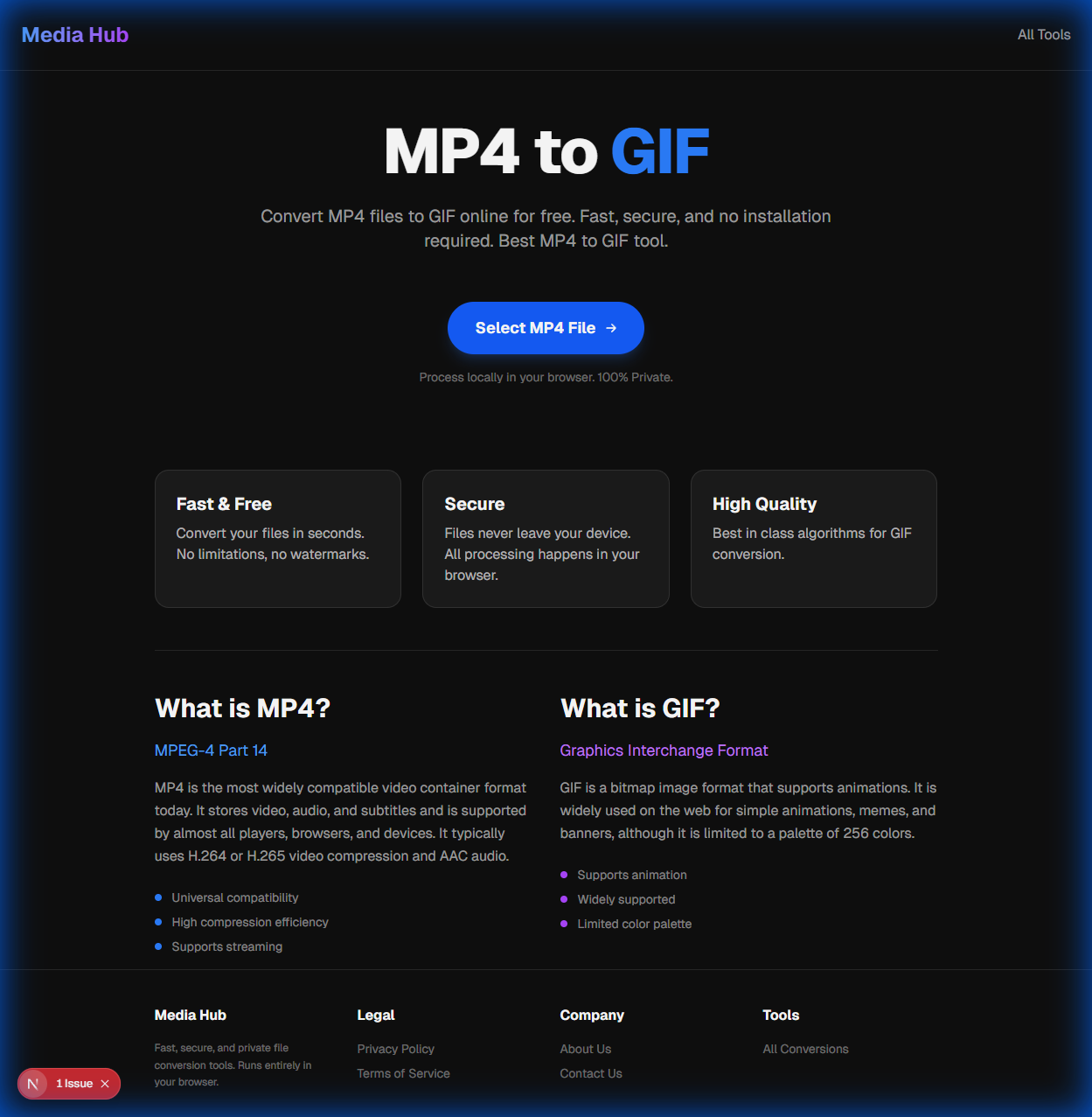 Converter Upload Screen